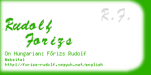 rudolf forizs business card